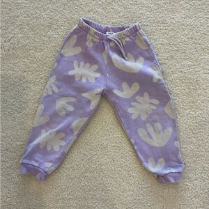 Zara Lavender and Cream Joggers